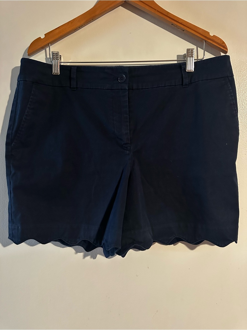 Talbots Navy Scallop-Edge Bermuda Shorts
